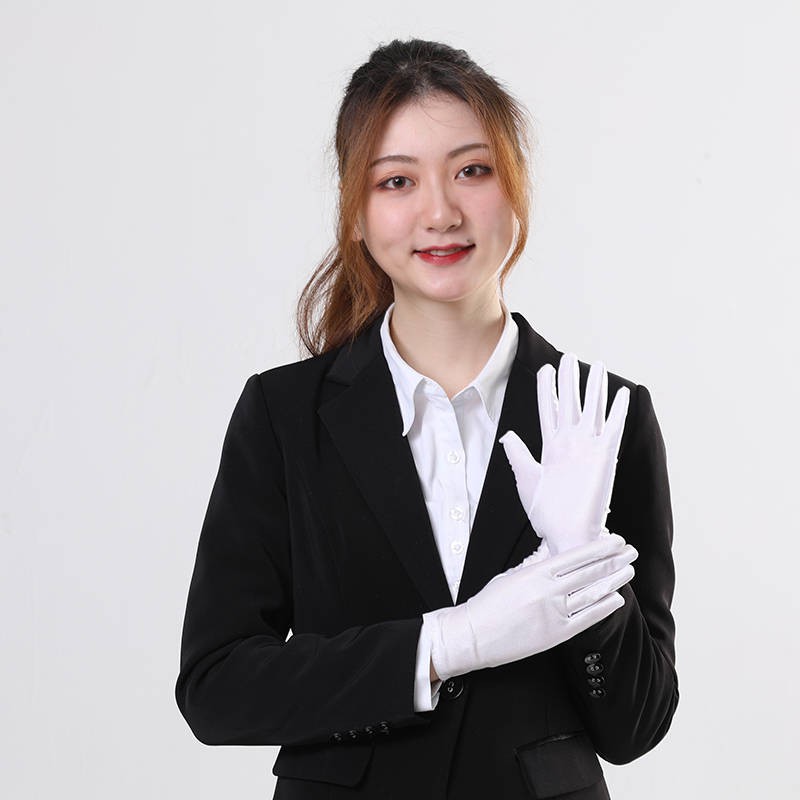 Găng tay trắng Găng tay Etiquette Trẻ em Phong cách trắng Công nhân Chơi Hiệu suất Trường tiểu học Hướng dẫn viên Dày lê