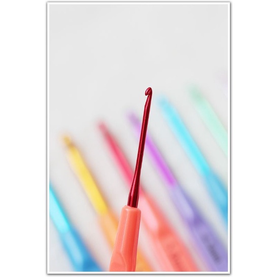 Bộ Kim Móc Len Cán Nhựa 12 Cây 6 Size