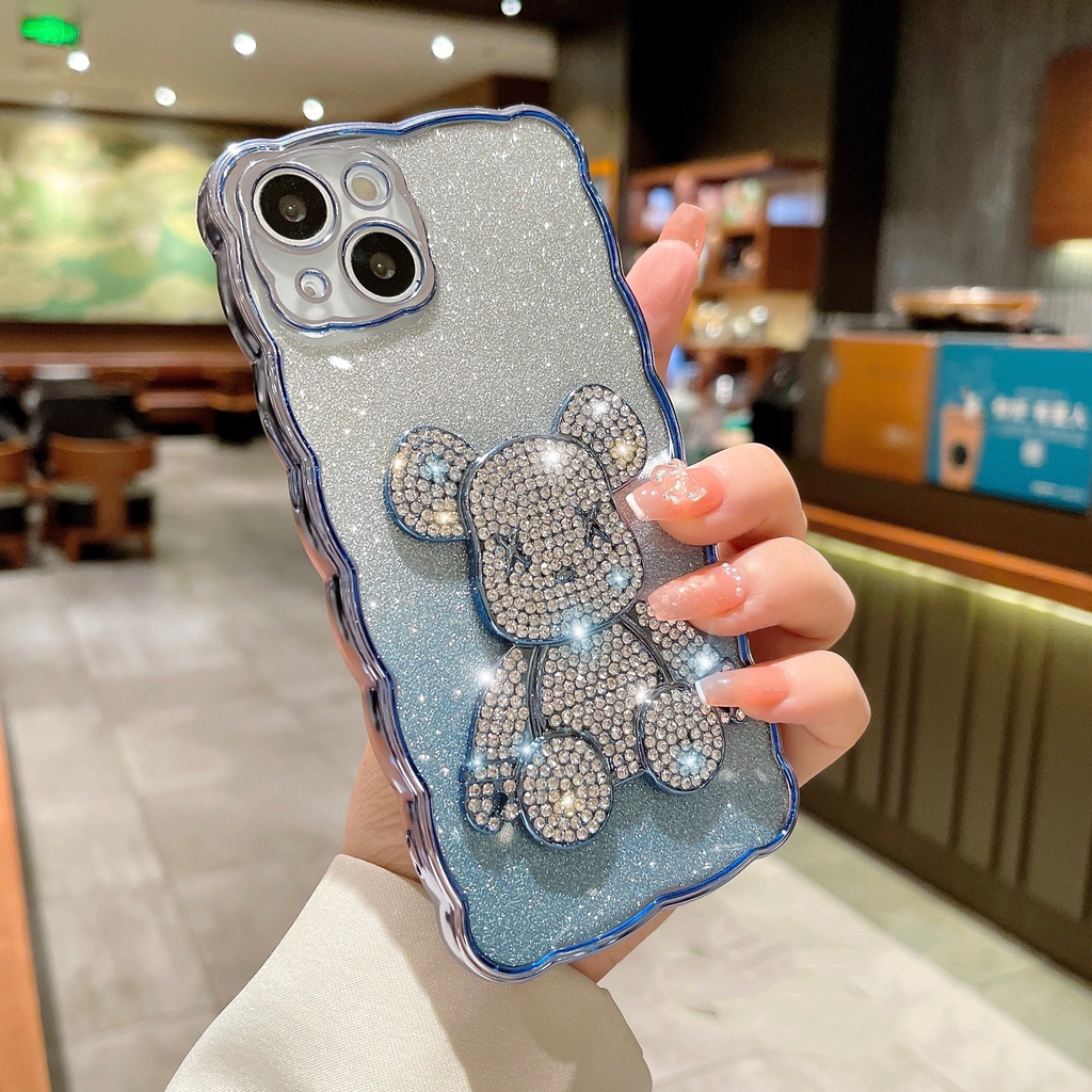 Ốp Điện Thoại TPU Viền Lượn Sóng Màu Gradient Lấp Lánh Cho Iphone 13 12 11 Pro Max Xs Max Xr 8 7Plus