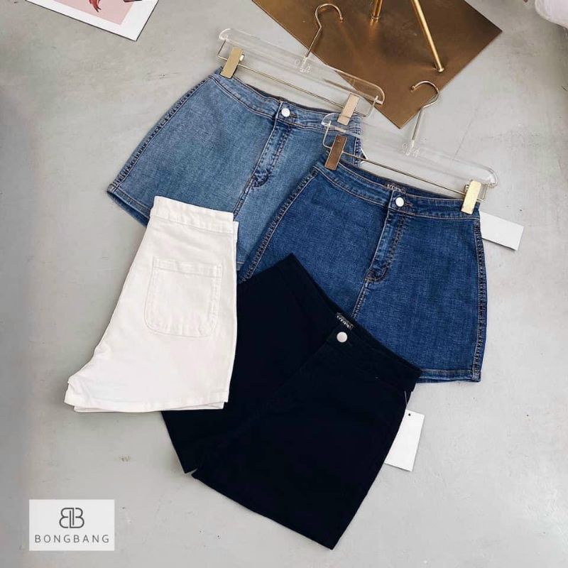 Quần short jeans không túi cao cấp