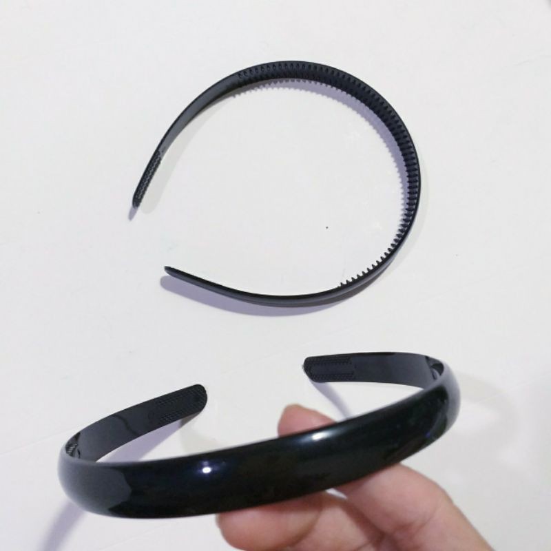 Bờm cài tóc nhựa mềm màu đen (bản 1.5cm)