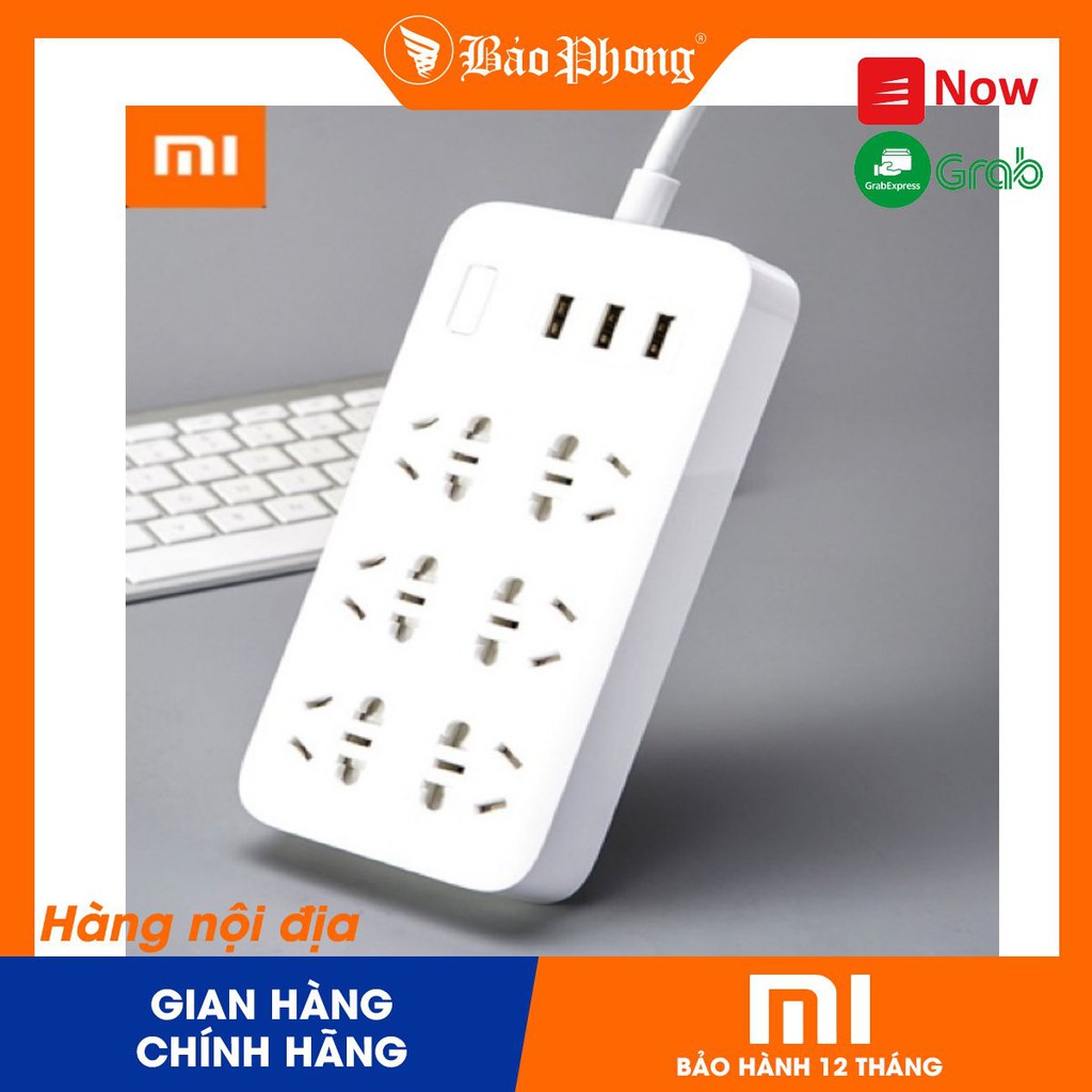 Ổ Cắm Thông Minh Xiaomi Power Strip 6 Ổ Cắm Điện 3 Cổng USB