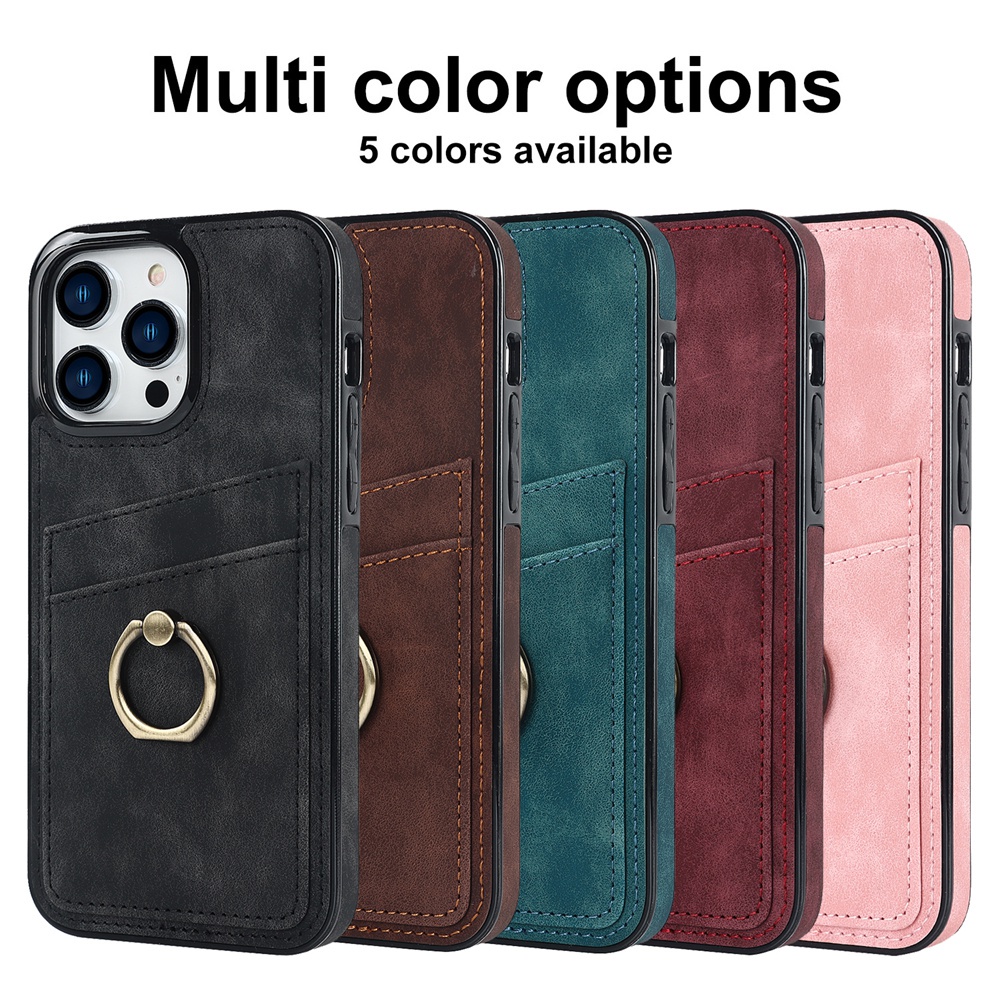 Bao Da Điện Thoại Có Ngăn Đựng Thẻ Phong Cách vintage Cho iphone 11 12 13 14 15 pro max Ốp