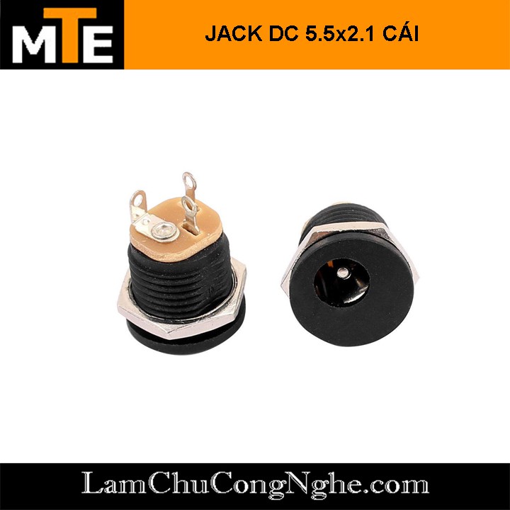 Jack nguồn DC 5.5×2.1mm đực-cái tròn (DC-005/DC-022)