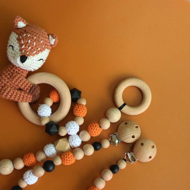 Set 3 Vòng Đeo Tay / Núm Vú Giả / Núm Vú Giả / Kẹp Núm Vú Giả Treo Xe Đẩy Em