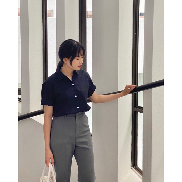 Áo sơ mi cộc tay nữ chất liệu cotton thoáng mát nhiều màu - Unleashedvn Premium Cotton Short Sleeves Shirt