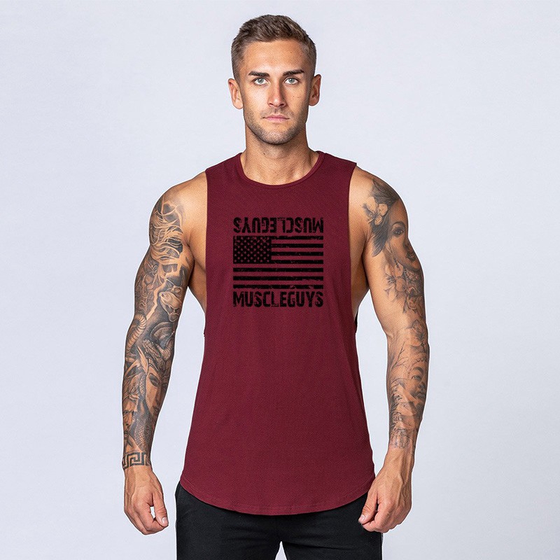 Áo sát nách dùng tập thể hình in họa tiết độc đáo cho nam giới