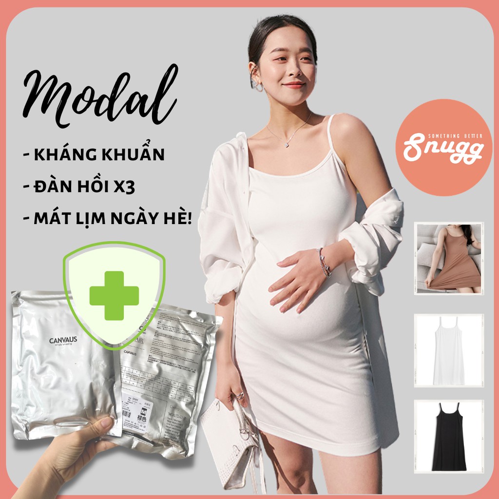 Đầm bầu Canvaus 2 dây Nano Modal kháng khuẩn - bestchoice Hè Thu 2021 -Snugg SNU2052