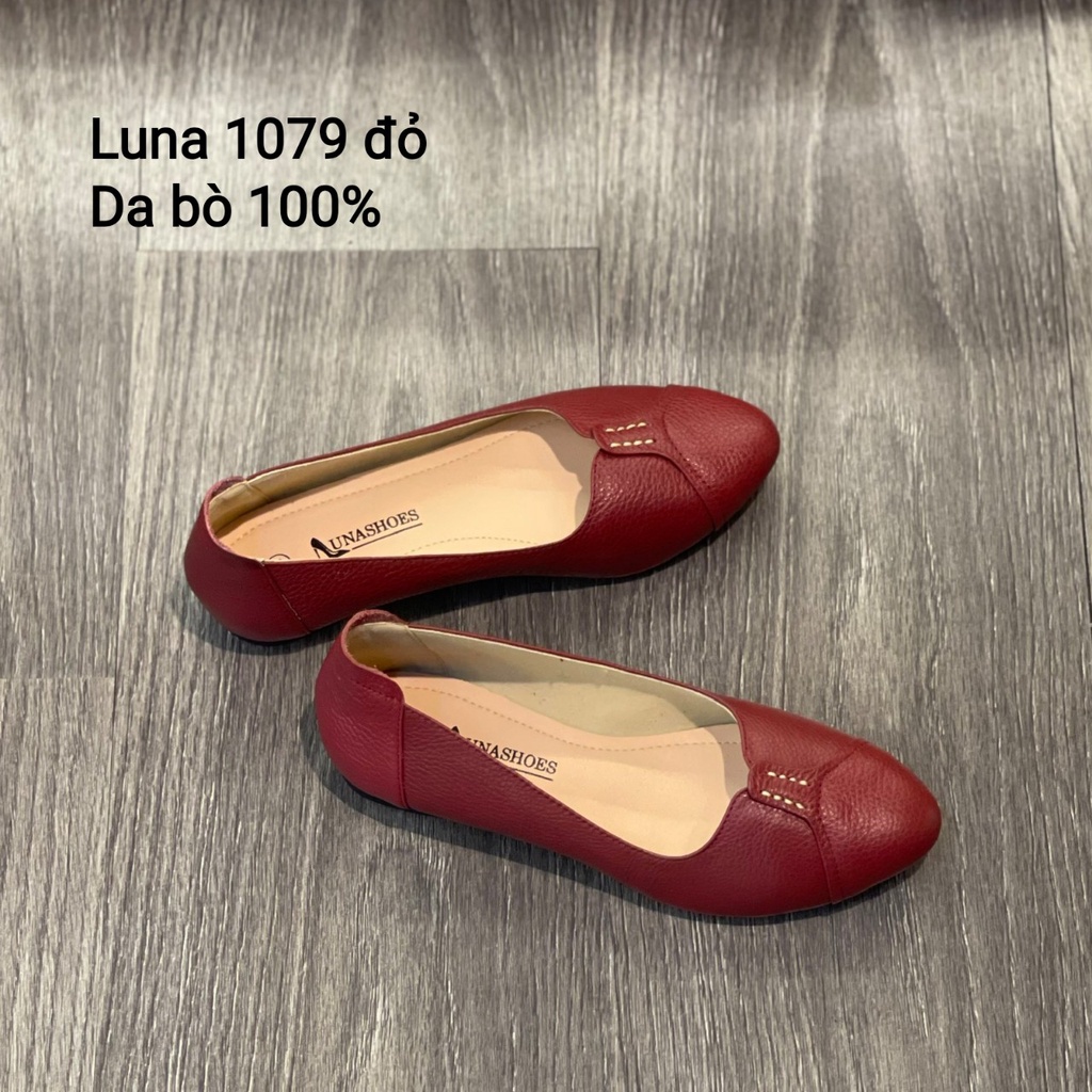 Giày bệt nữ da bò thật 100% bảo hành 2 năm 1 đổi 1 LUNASHOES 1079 êm chân dễ đi dễ phối đồ giầy trung niên