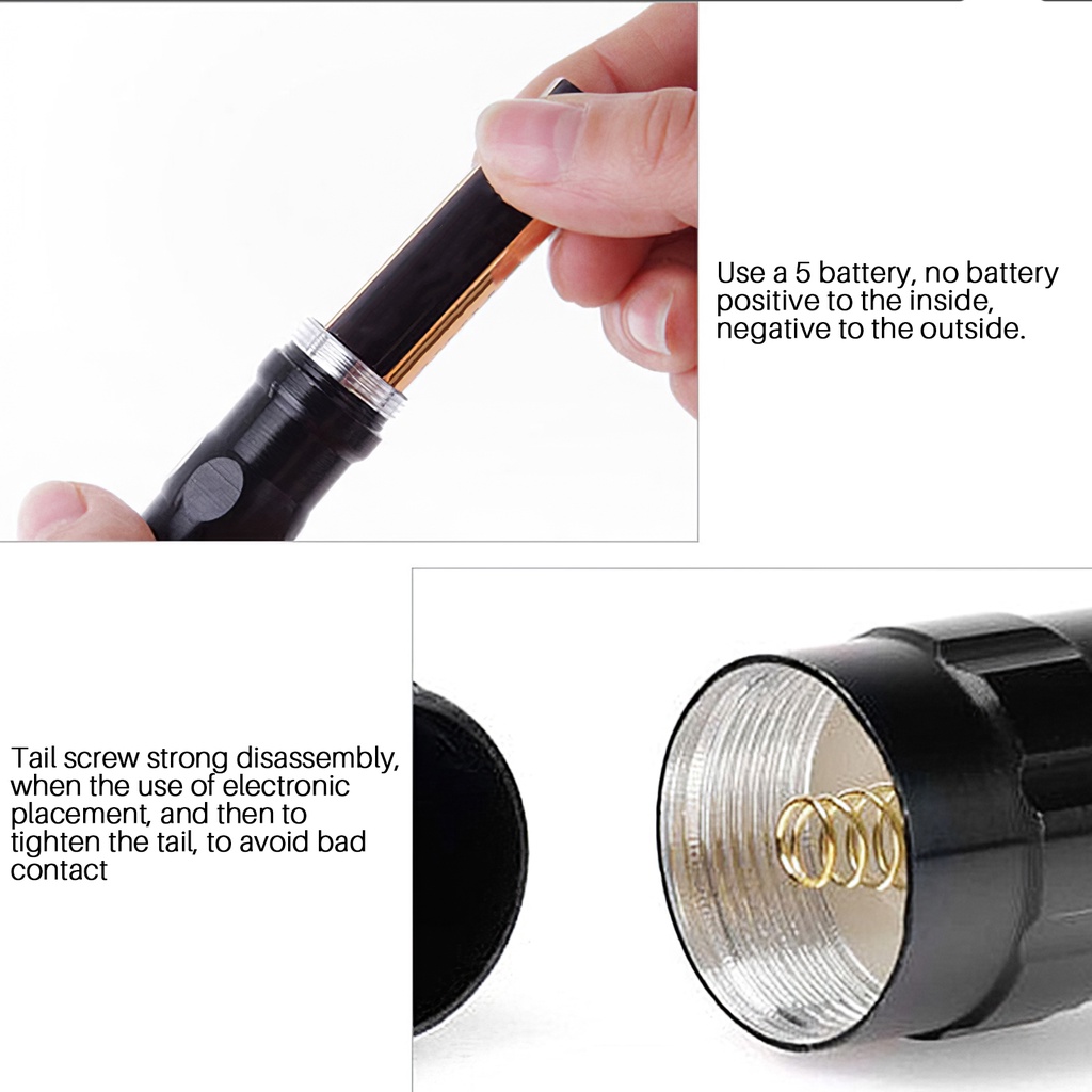 [Kitch]LED Small Flashlight Aluminum Alloy Handheld Light Long Lifespan Outdoor Flashlight Waterproof Hiking Flashlight
