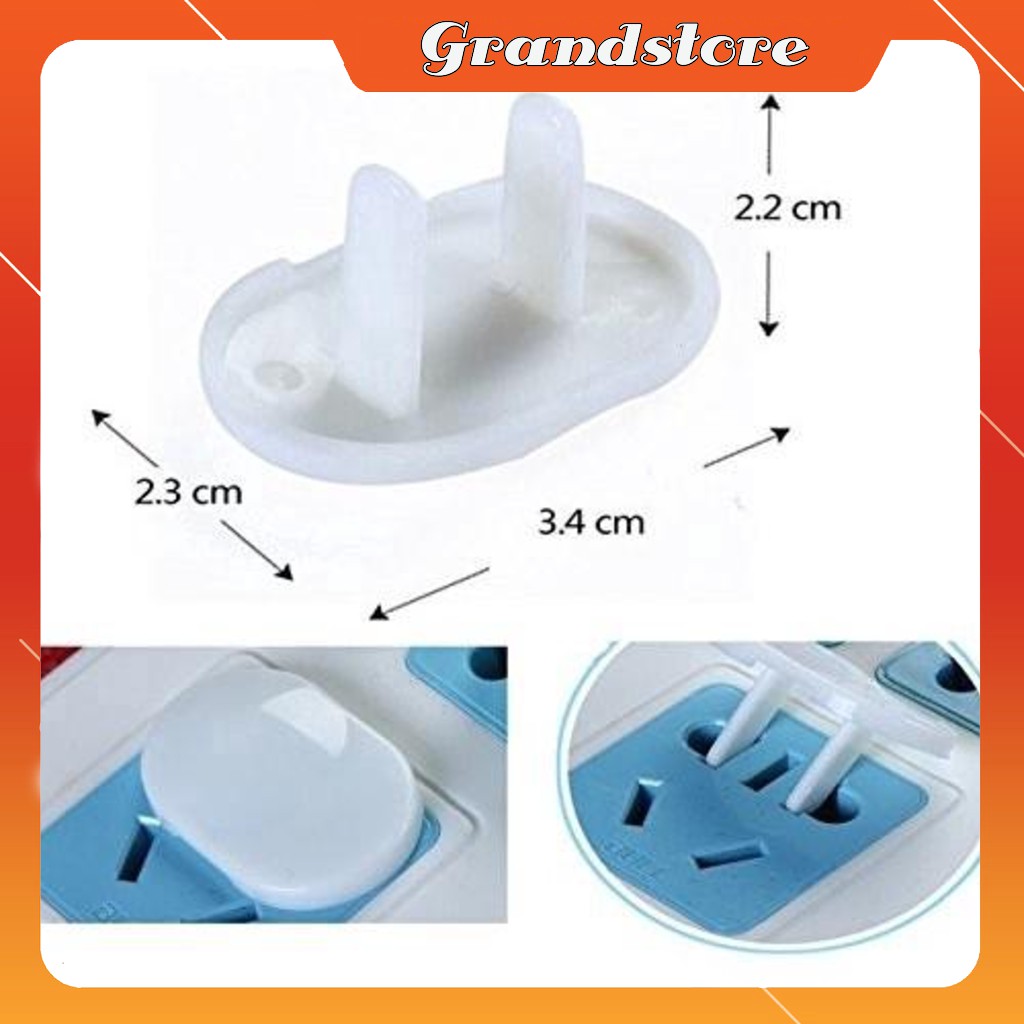 COMBO 10 NÚT NHỰA 2 CHẤU BỊT Ổ ĐIỆN CHỐNG GIẬT AN TOÀN CHO BÉ