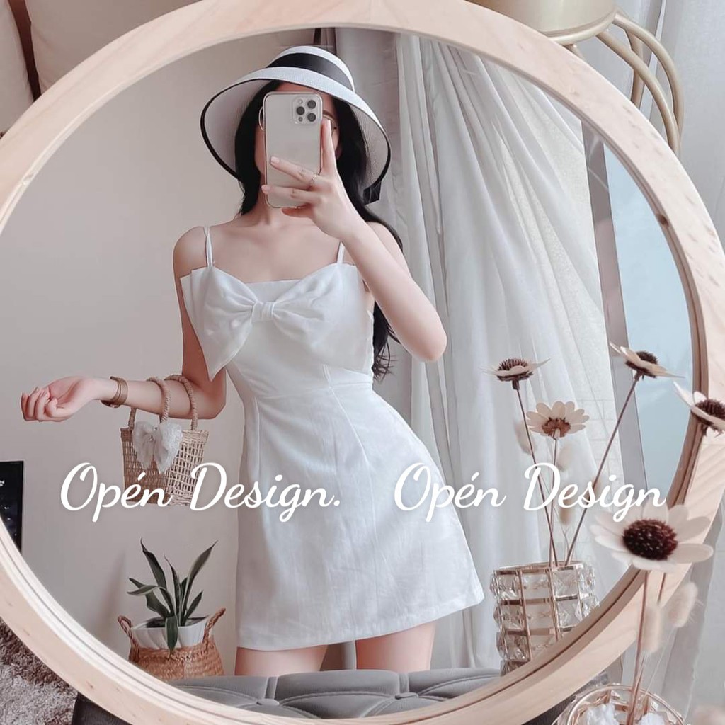 💓 ĐẦM/VÁY CAO CẤP 💓FREESHIP 💓 VÁY 2 DÂY NƠ NGỰC HOT HIT CHẤT LIỆU ĐŨI(có ảnh thật cận chất)