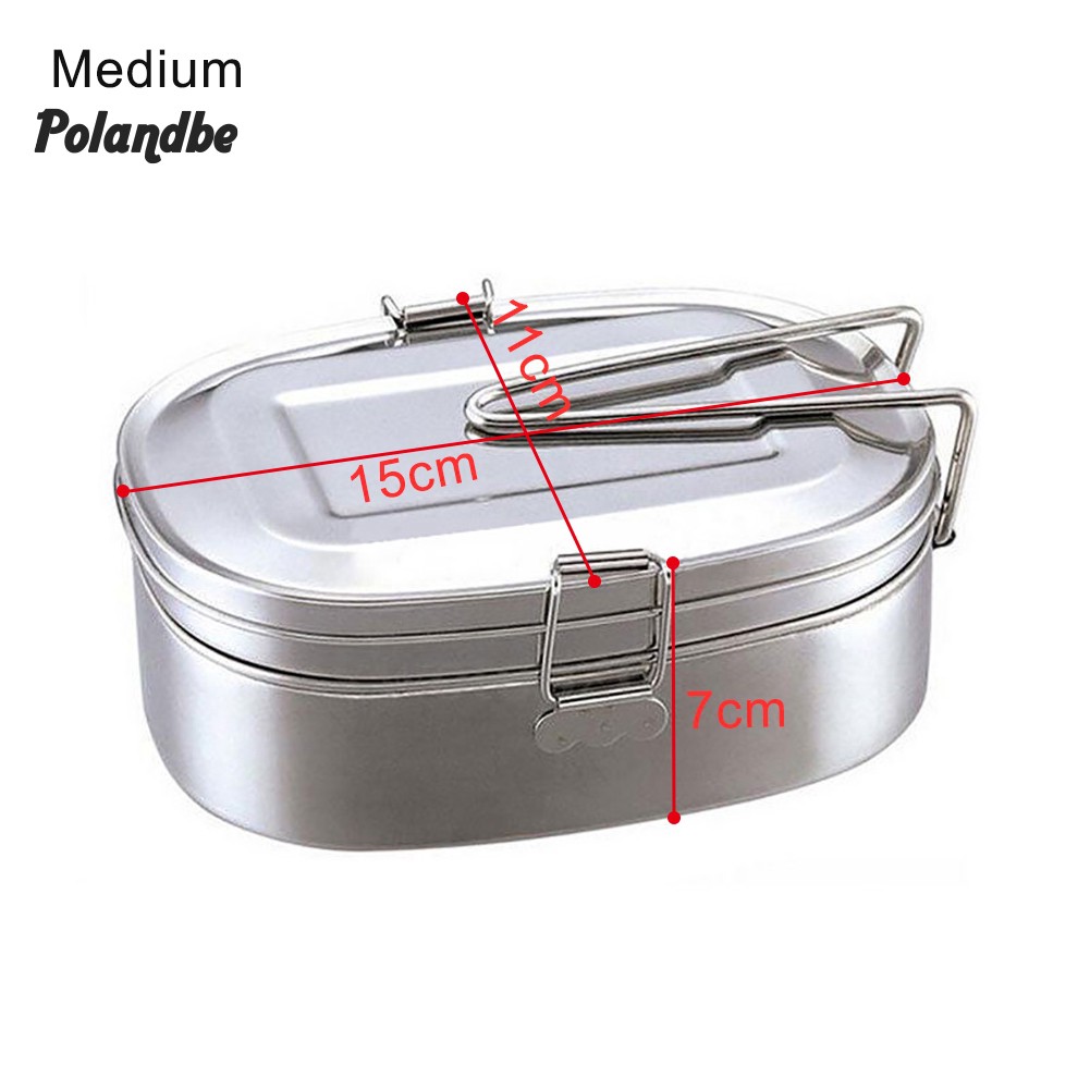 Hộp cơm bento đựng thực phẩm inox 2 tầng dành cho sinh viên
