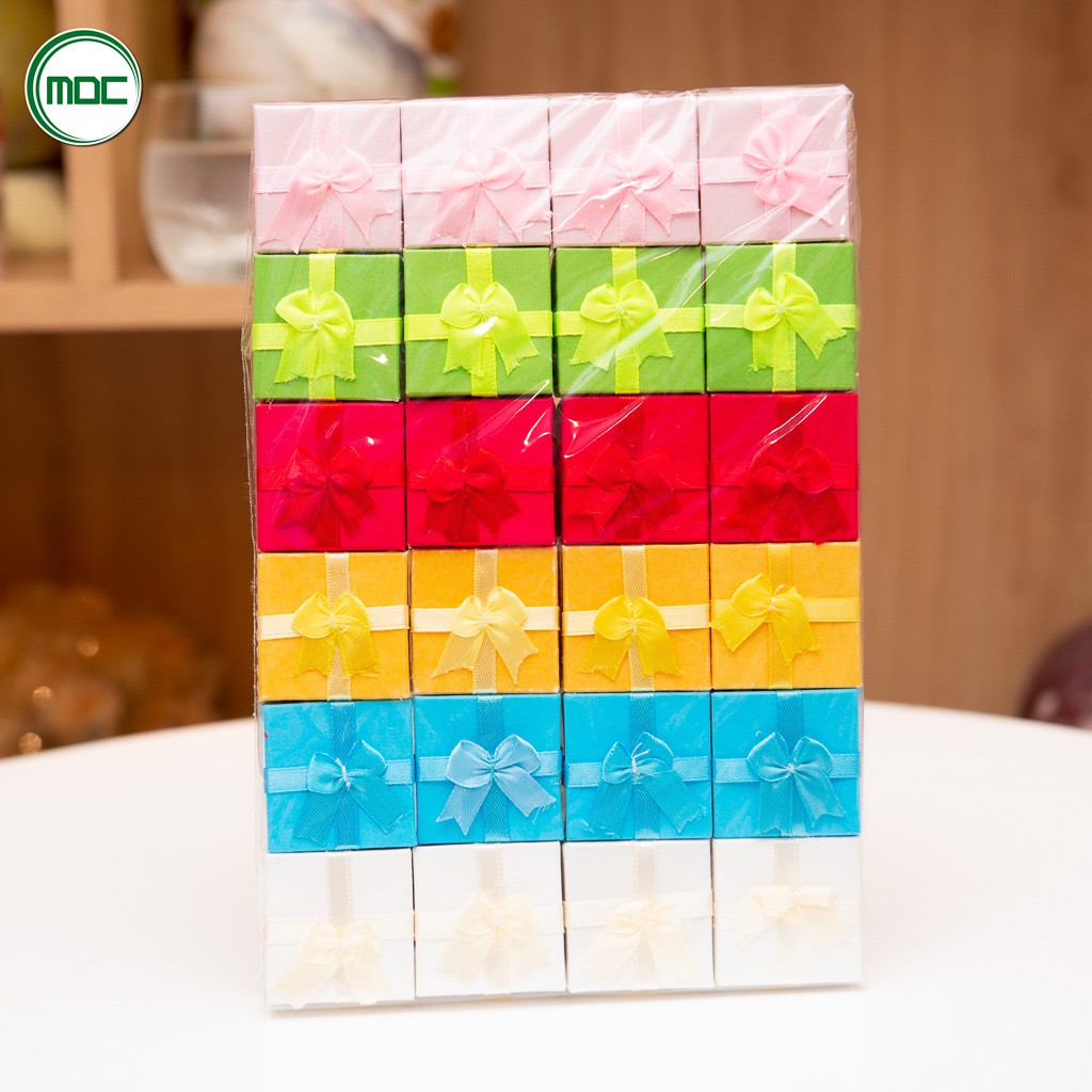 CHUYÊN SỈ_Block 24 hộp đựng nhẫn sơ ri đựng quà đựng nhẫn đựng trang sức  size 3,5x2,5cm (màu ngẫu nhiên)