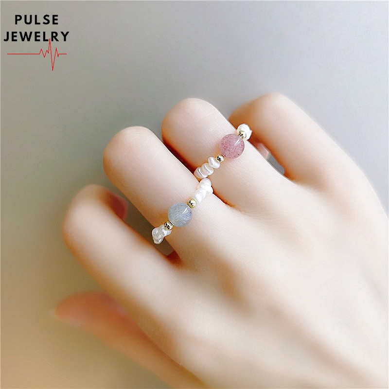 Pulse Jewelry Thời trang phong cách Hàn Quốc Vòng ngọc trai cho nữ Vòng có thể điều chỉnh dây đàn hồi