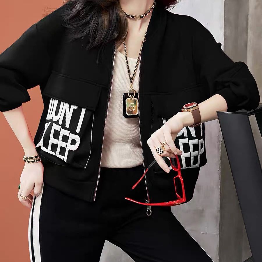 Áo Khoác Bóng Chày In Chữ Thời Trang Mùa Xuân 2022 Mới Cho Nữ