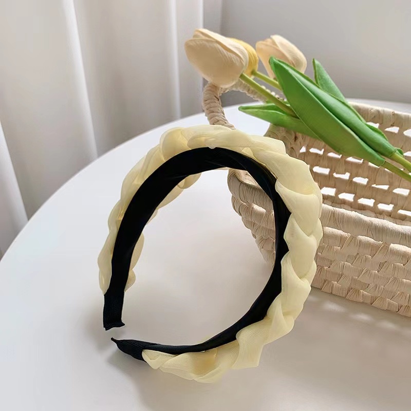 Băng Đô Cài Tóc Phối Lông Phong Cách Hàn Quốc Xinh Xắn Cho Nữ