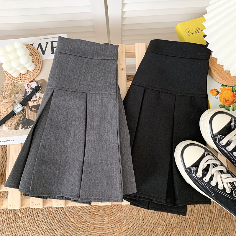 Chân váy chữ A lưng cao xếp ly thời trang cho nữ