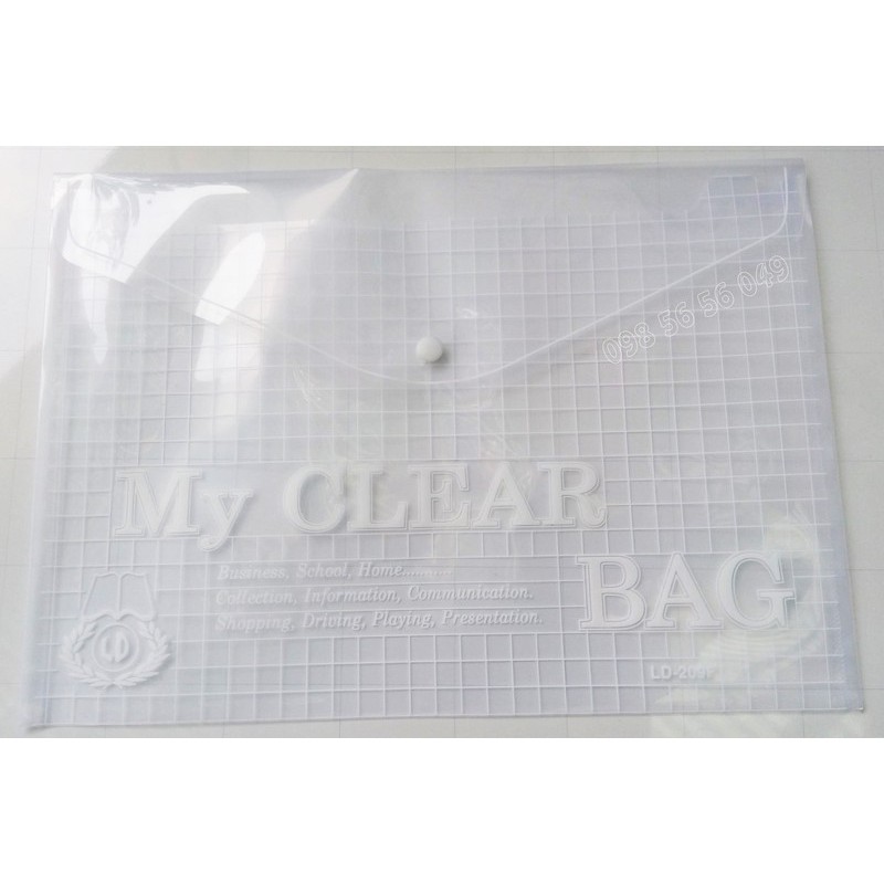 1 xấp 12 cái Bìa nút A4 hoặc F4 My clear. Đóng gói 12 cái/1 xấp. Vi Tính Quốc Duy