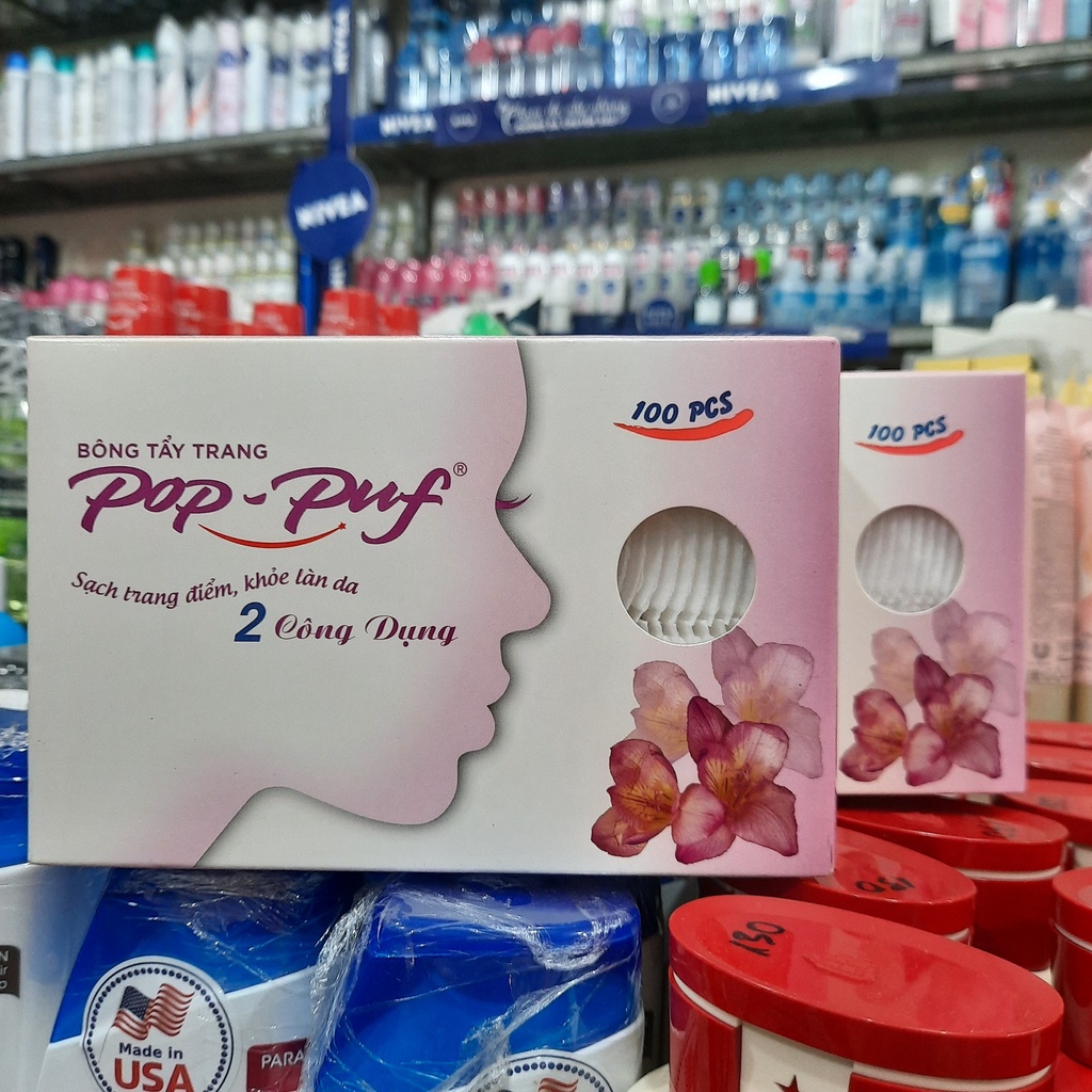 Bông Tẩy Trang Pop Puf Classic 100 Miếng