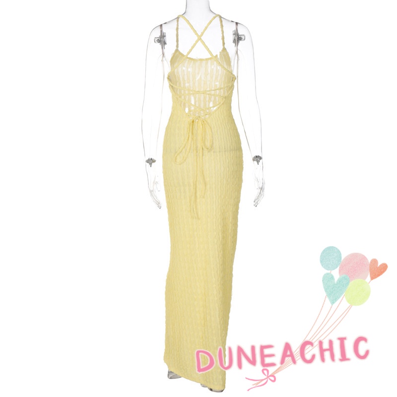 Đầm Maxi Hai Dây Trơn Màu Xinh Xắn Dành Cho Nữ