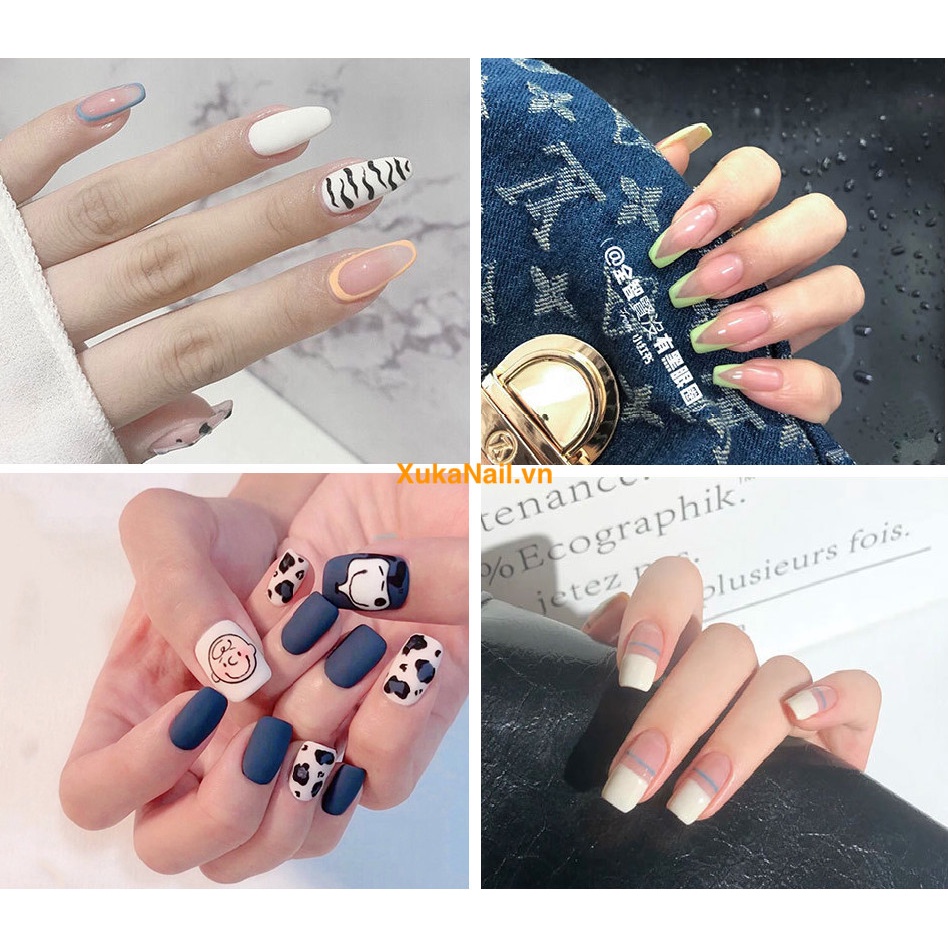 [R101-120] Móng tay giả kèm keo 24 móng đẹp làm nail noel