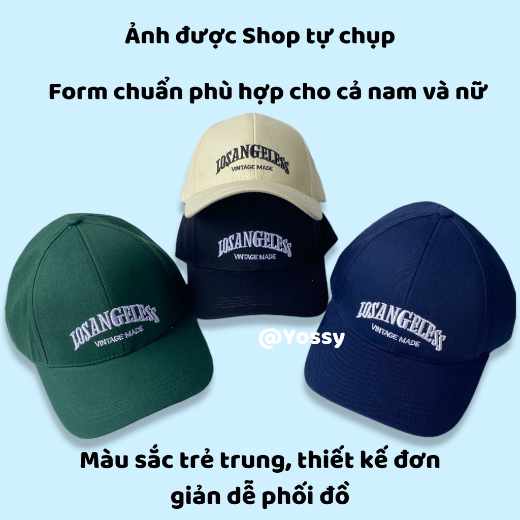 Mũ lưỡi trai nam nữ thêu chữ LosAngeless chất vải kaki phong cách Hàn Quốc ❤ Nón kết unisex cao cấp