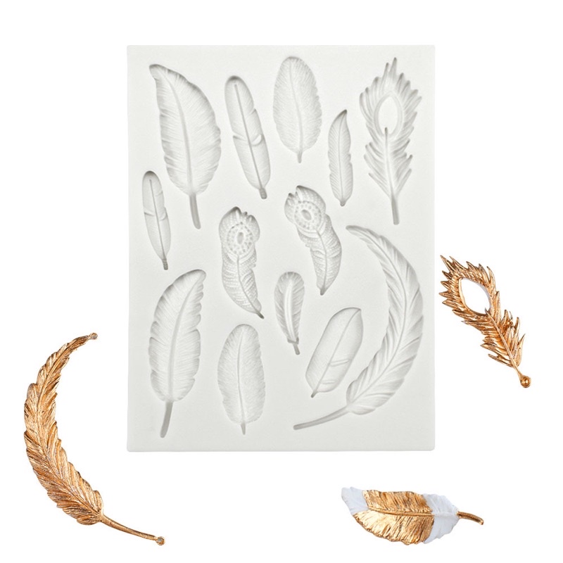 silicon 13 lông vũ trang trí bánh