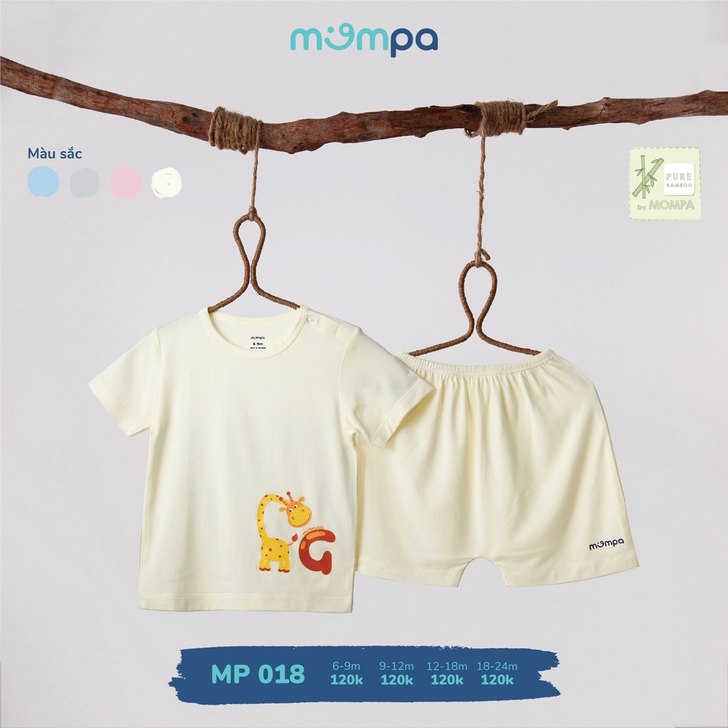 Bộ Mompa vải Bamboo thun lạnh cao cấp mềm mịn cộc tay thoáng mát thấm hút tốt cho bé trai bé gái MP018 MP200
