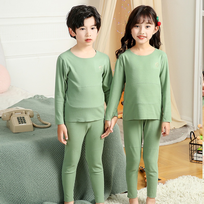 Bộ đồ ngủ dài tay giữ ấm bảo vệ bụng cho bé 90-160CM