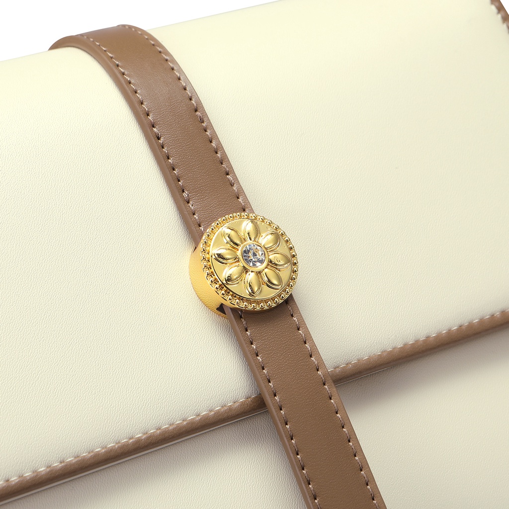 Túi đeo chéo nữ Nucelle đẹp thời trang charm hoa phối viền khác màu ViAnh Store 1171973