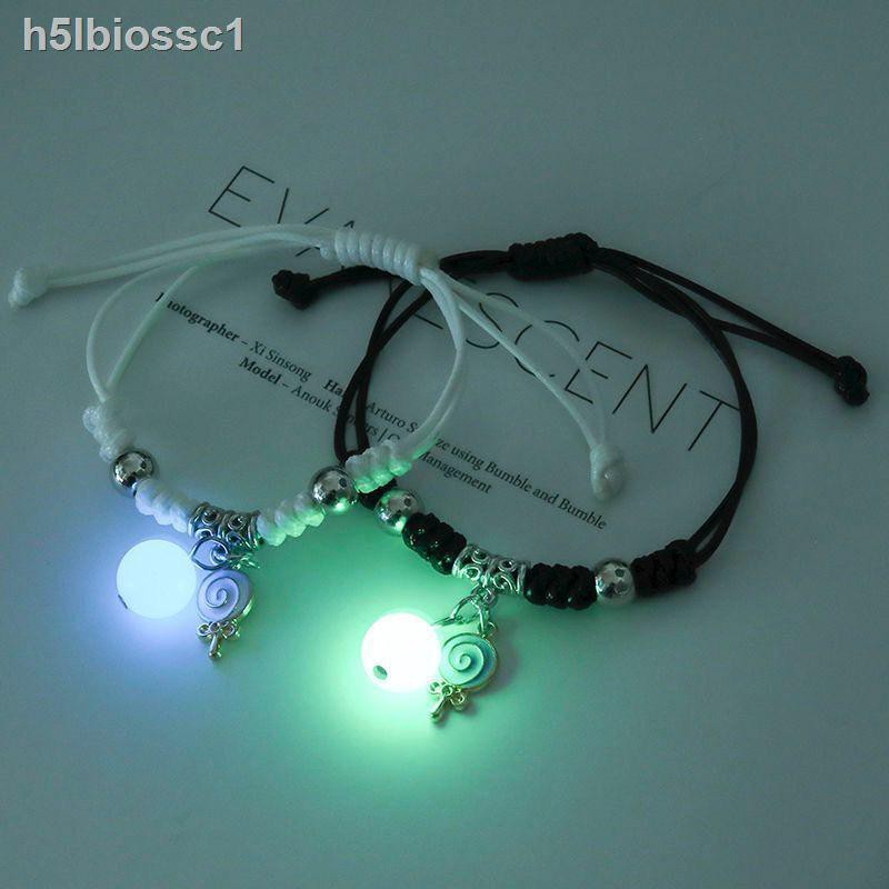 ♦♕♈Vòng tay dạ quang Cặp đôi Một món quà cho bạn gái và đàn em phiên bản Hàn nam nữ học sinh trung đeo