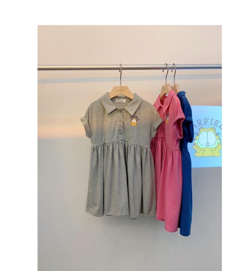 Đầm polo ngắn tay xinh xắn theo phong cách Hàn Quốc cho bé gái