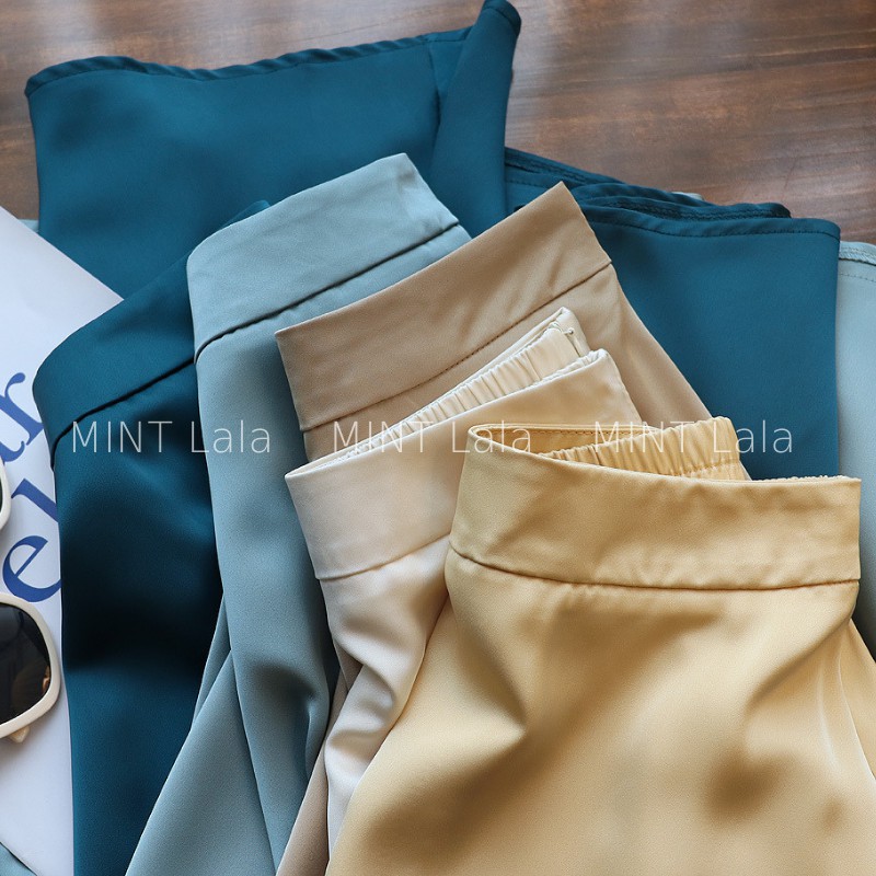 Chân Váy Lụa Satin Xòe Chữ A Dáng Dài Cao Cấp - HÀNG QUẢNG CHÂU