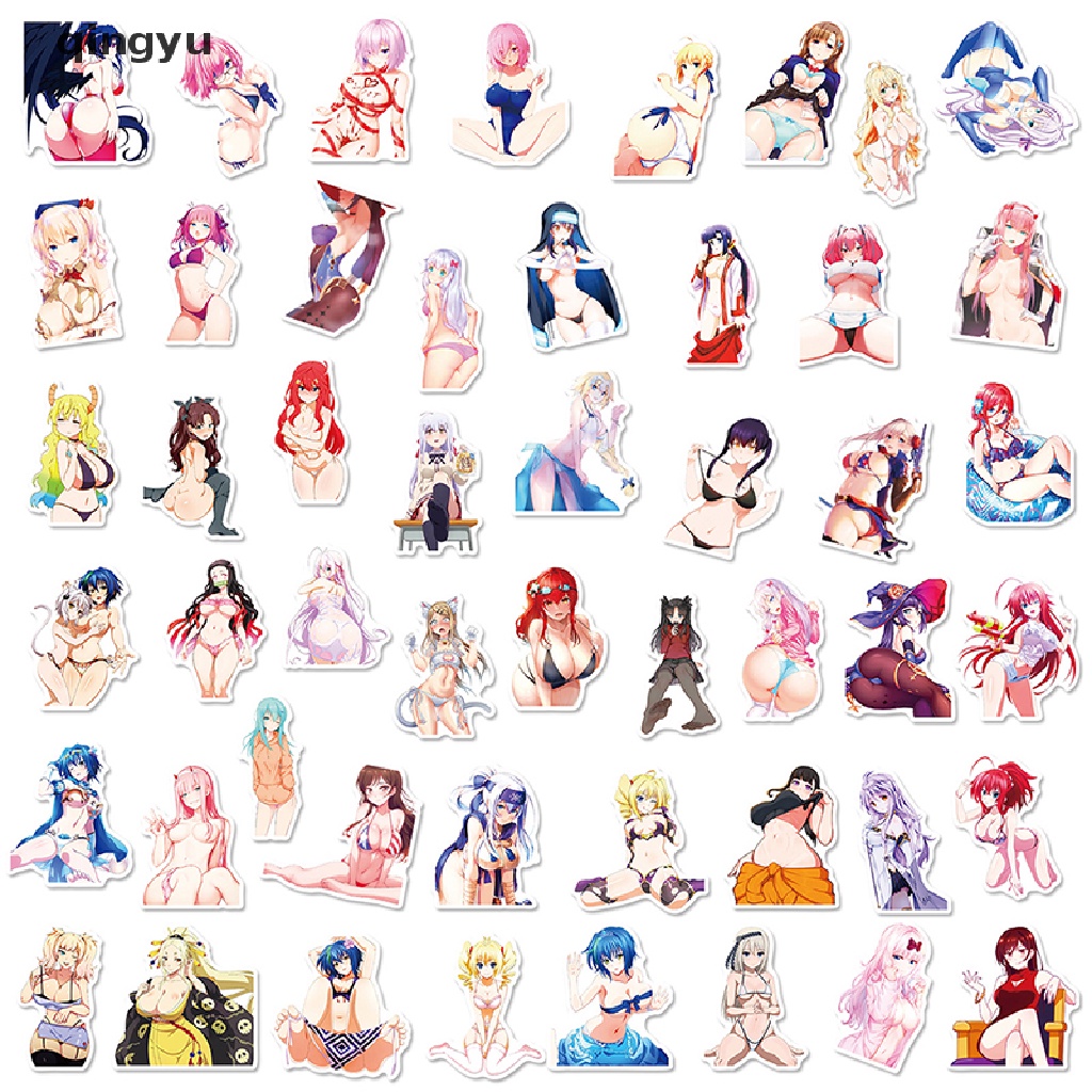 Bộ 50 Miếng Dán Hình Thỏ Gợi Cảm Trang Trí Laptop / Vali / Điện Thoại