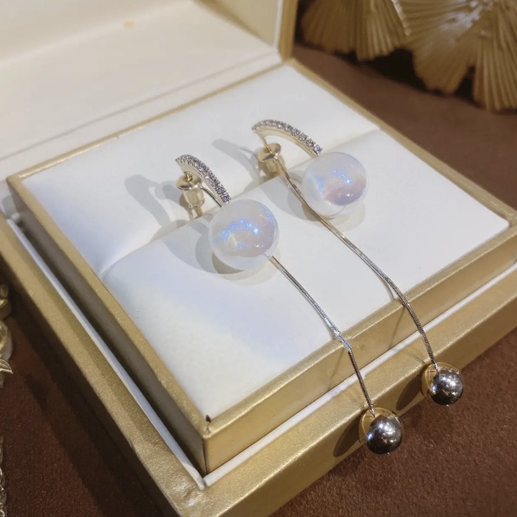 Bông Tai Hình Nàng Tiên Cá Đính Ngọc Trai Xinh Xắn 2022 S925