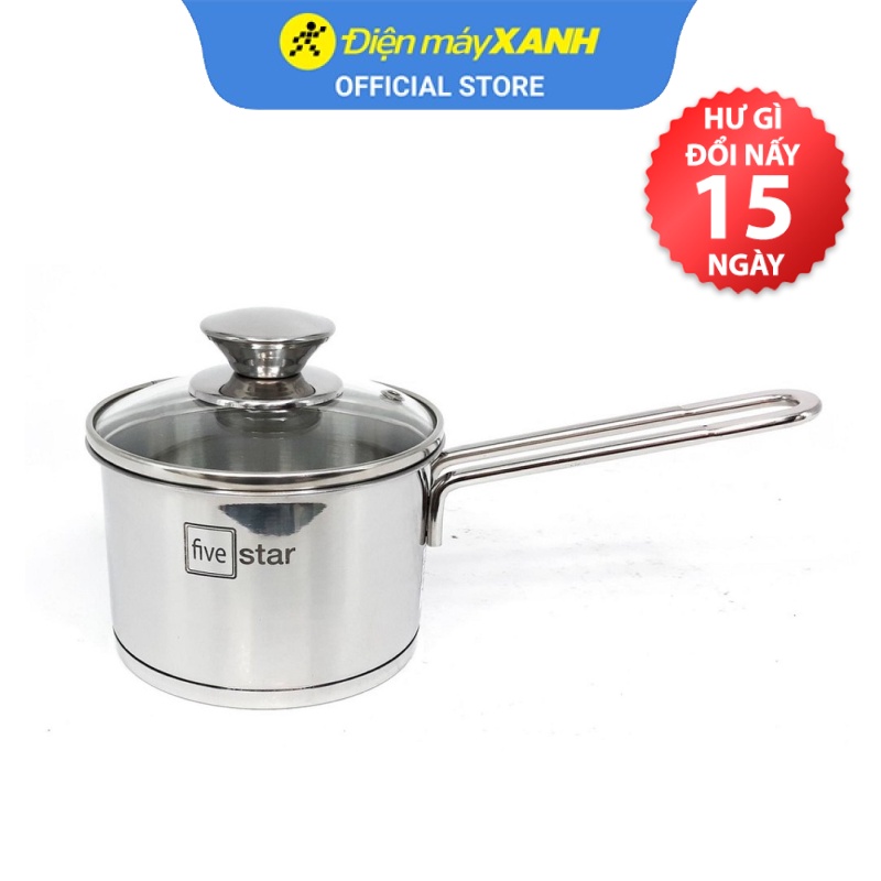 Quánh inox 3 đáy nắp kính 12 cm Fivestar Q12-3DG