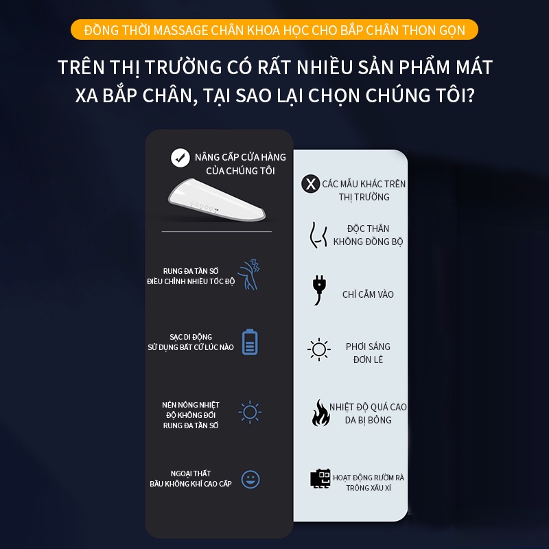 [ Loại thường ] Máy massage bắp chân , bắp tay không dây giảm béo