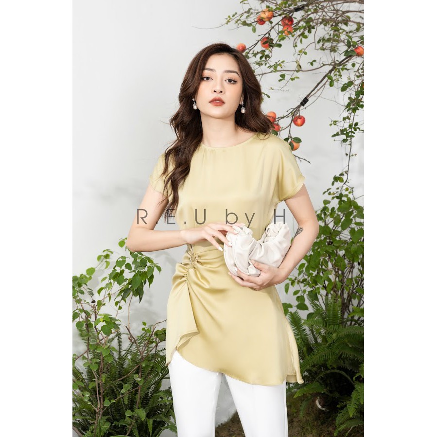 Áo lụa nhún eo