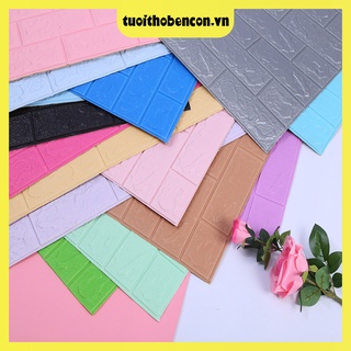 Combo 10 tấm xốp dán tường giả gạch KT 70x77cm