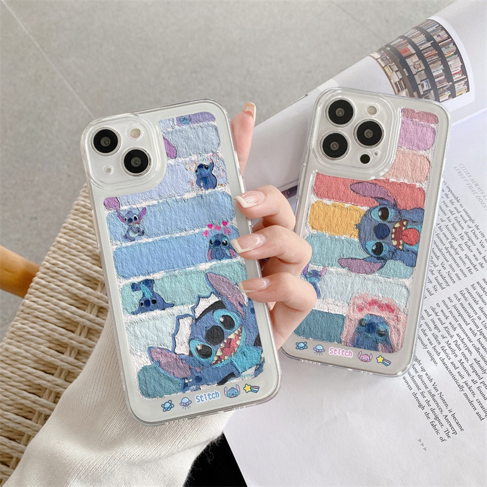 Ốp Điện Thoại Trong Suốt Họa Tiết Hoạt Hình Disney Stitch Dễ Thương Cho iPhone 13 12 11 X XS Pro Max XR Lilo &amp; Stitch 7 8 Plus