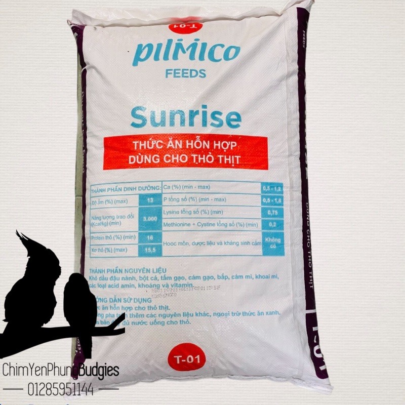 1KG CÁM THỎ, THỨC ĂN HỖN HỢP CHO THỎ sinh sản PILMICO FEEDS (T02).