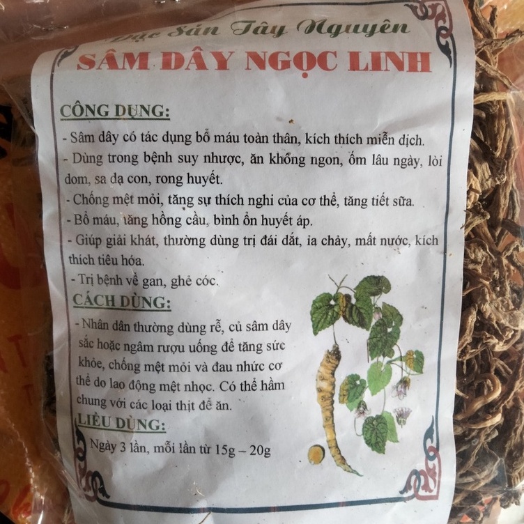 Sâm dây Ngọc Linh khô, hàng củ vừa giá mềm dùng cho gia đình