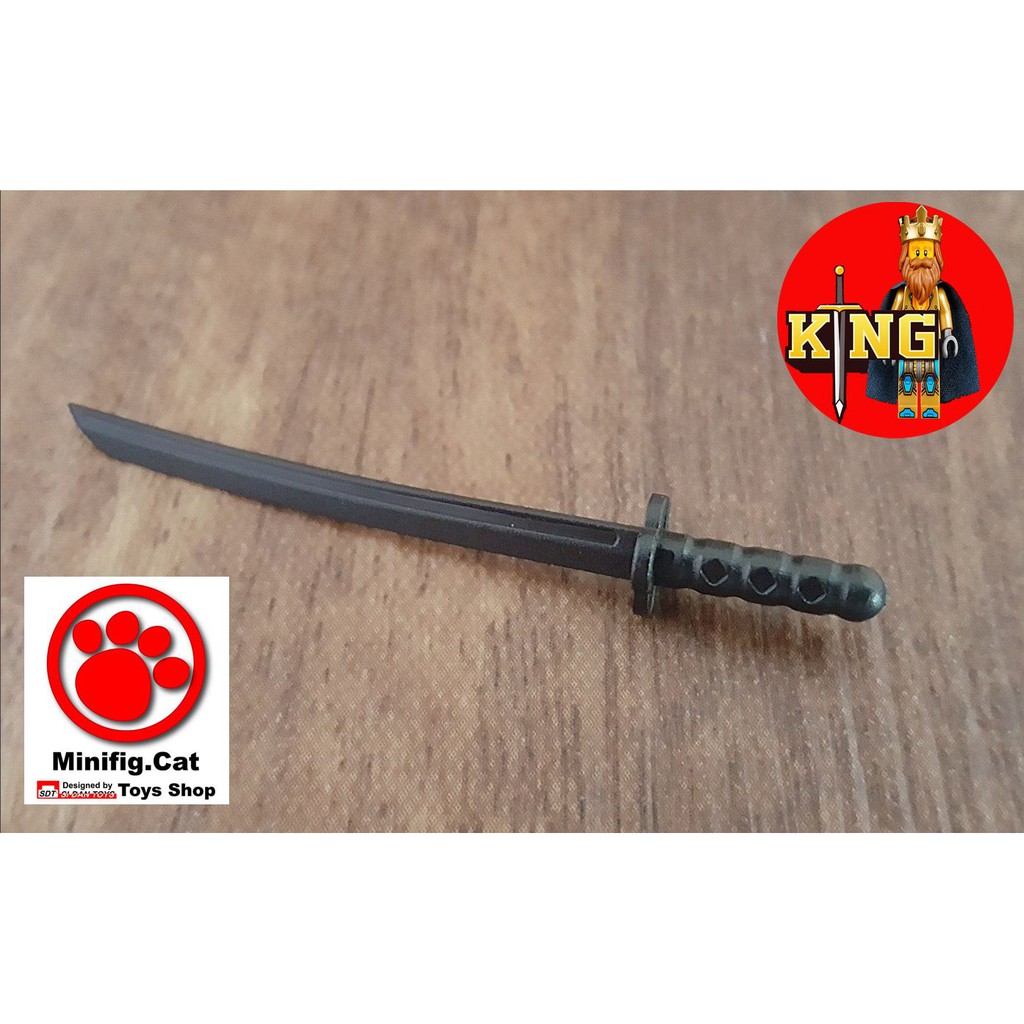 Minifig.Cat Japanese Samurai Sword (Co2) Black