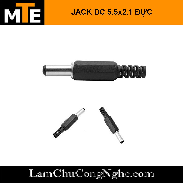 Jack nguồn DC 5.5×2.1mm đực-cái tròn (DC-005/DC-022)