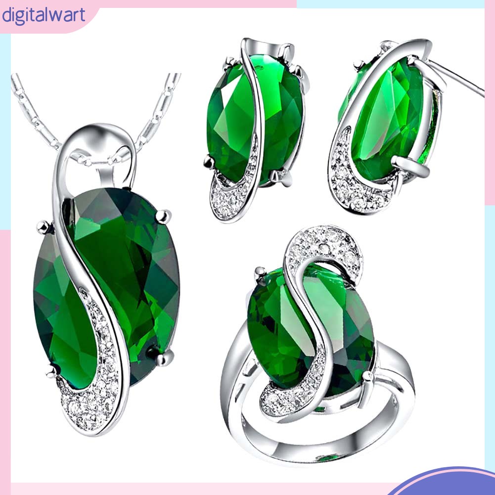 Set trang sức hợp kim đính đá nhân tạo thời trang dành cho nữ