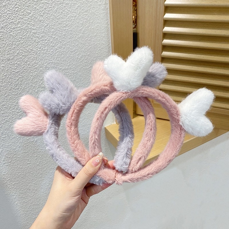 Băng đô cài tóc hình sừng hươu phối lông dễ thương chống trượt thời trang Hàn Quốc cho nữ 2021