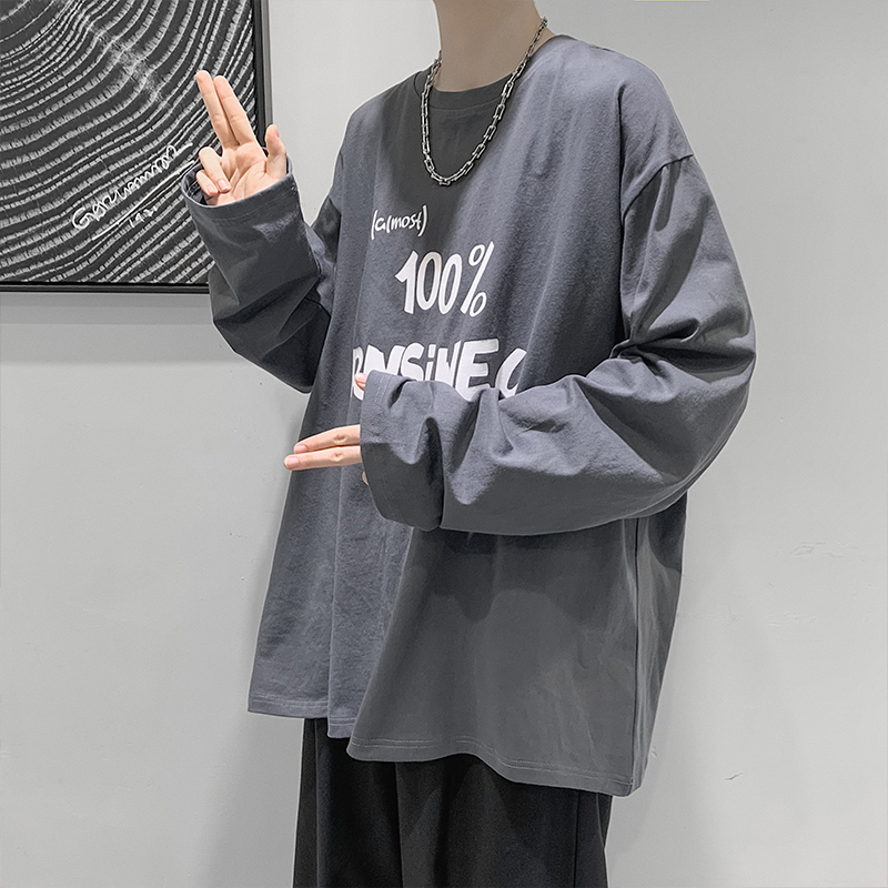 Áo Thun Nam Tay Dài Dáng Rộng Phong Cách Nhật Bản Size M-5XL