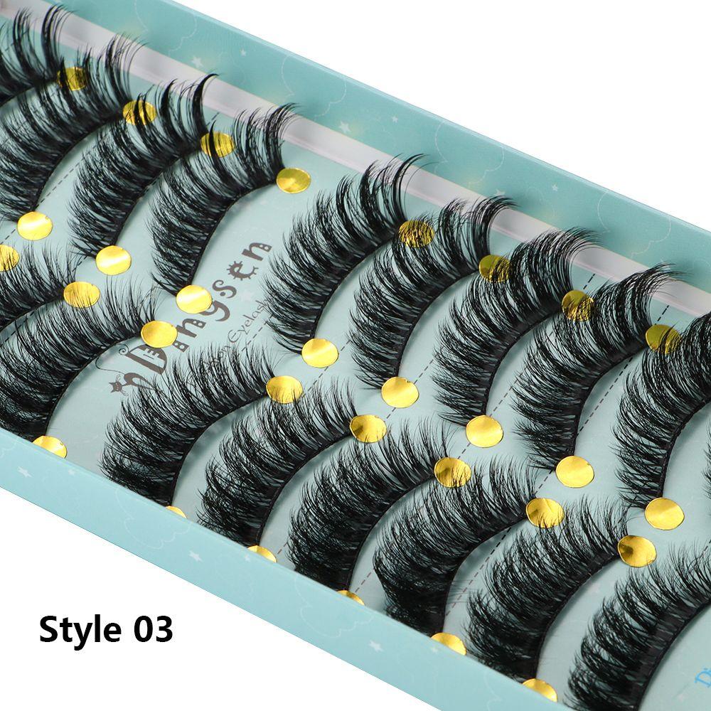 BORAG Set 10 Cặp Lông Mi Giả 3D Dài Tự Nhiên SKONHED