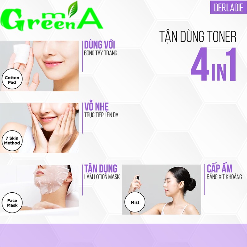 Toner Nước Hoa Hồng Derladie Lavender Oải Hương Kiềm Dầu, Giảm Mụn Chiết Xuất Hoa Lavender 500ml